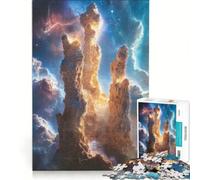 Puzzle de 1000 pièces Majesté Cosmique︰ Les piliers de la création réinventés, Jeu de réflexion, activités familiales, avec Poster et fiche de Questions-réponses Assortis 38x52cm