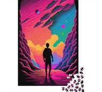Puzzle de 1000 pièces Man In Cave AI Art1 pour adultes Puzzle en bois Cadeaux d'Halloween Puzzle pour adultes Jeu éducatif Défi Jouet 1000 pièces (75x50 cm)