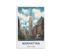 Puzzle de 1000 pièces Manhattan, New York, en Bois, pour Adultes et Enfants. Jeu éducatif et détendu pour Toute la Famille. Dimensions : 52 x 70 cm.