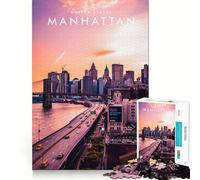Puzzle de 1000 pièces Manhattan US Jeu de Puzzle précis pour Les articulations,Amusant et Stimulant pour l'esprit,idéal pour se détendre et Passer Un Moment agréable,Une pièce Artistique de Noël