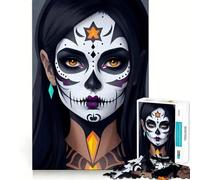 Puzzle de 1000 pièces Maquillage de crâne Mexicain, Puzzle pour Adultes, Jeu de réflexion, Divertissement partagé, découpe de précision, Objet d'art à Exposer 50x75cm