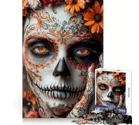 Puzzle de 1000 pièces Maquillage Tête de Mort Sucrée pour Adultes Jeu de réflexion Intelligent, Silencieux et Amusant Découpe précise Cadeau spécial 50x75cm