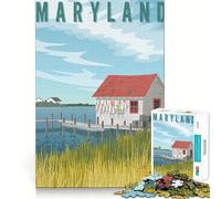 Puzzle de 1000 pièces Maryland Coastal Cottage,décoration idéale,Jeu cognitif,Cadeau Facile à Jouer,Jeu d'anniversaire (38x26cm)