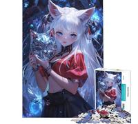 Puzzle de 1000 pièces Masque de Chat Enchantement Puzzle Jeu de détente Motif à Assembler Cadeau Unique pour Anniversaire et Noël (Dimensions 50x75cm)