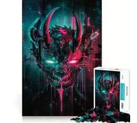 Puzzle de 1000 pièces Masque de démon Neon Omi pour Adultes et Adolescents, idéal pour développer la réflexion, Groupe de Jeu, Cadeau élégant et précis (38x52cm)