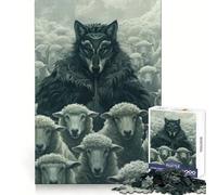 Puzzle de 1000 pièces Masque de Loup et Chef de Mouton pour Adolescents Exercice cognitif, détente et Cadeau d'hiver idéal (38x26cm)