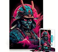 Puzzle de 1000 pièces Masque de samouraï synthwave pour Adolescents Jeu de logique et de détente Découpe précise (38x52cm)