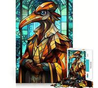 Puzzle de 1000 pièces Médecin de la peste en vitrail pour Adultes, Jouet Intelligent et Amusant à réaliser en intérieur, découpe Lisse, Motif Père Noël et Ses vœux 38x52cm
