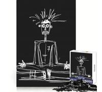 Puzzle de 1000 pièces Méditation avec des Figures Blanches pour Adultes clarté d'esprit, soulagement du Stress, Plaisir, Bords précis, Un Joli Cadeau (38x26cm)