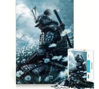 Puzzle de 1000 pièces Méditation du Guerrier samouraï pour Adolescents, Jeu de logique et de Train, Anti-Stress, découpe Lisse, Cadeau mémorable (38x26cm)