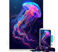 Puzzle de 1000 pièces Méduse néon pour Adolescents Un Cadeau élégant, idéal pour développer sa mémoire et stimuler sa mémoire (38x52cm)