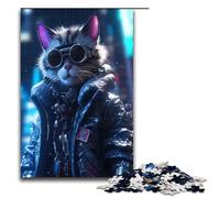 Puzzle de 1000 pièces Mercenaire Cyber Chat pour Adultes et Adolescents à partir de 14 Ans 75 x 50 cm avec Le Père Noël Liste de Noël