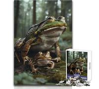 Puzzle de 1000 pièces Mère et Bébé Grenouille pour Adolescents:Jeu d'apprentissage et de réflexion stratégique, et Symbolique pour Toutes Les Occasions Dimensions:38x52 cm
