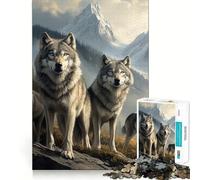 Puzzle de 1000 pièces Meute de Loups dans Un Paysage de Montagne pour Adultes Jeu de mémoire Amusant,découpe Experte,activité relaxante à Faire en Groupe à l’intérieur (50x75cm)