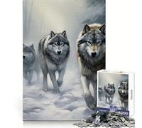 Puzzle de 1000 pièces Meute de Loups dans Une forêt enneigée pour Adolescents Entraînement Intelligent, Passe-Temps Confortable, découpe Impeccable, Surprise d'anniversaire (50x75cm)