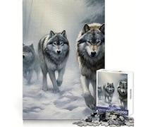 Puzzle de 1000 pièces Meute de Loups dans Une forêt enneigée pour Adolescents, idéal pour stimuler l'esprit, se détendre et s'amuser Un Cadeau Original et précis (38x52cm)