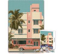 Puzzle de 1000 pièces Miami rétro - Un Moyen Relaxant d'occuper Son Temps Libre - Découpe précise et régulière - Dimensions 38x52cm