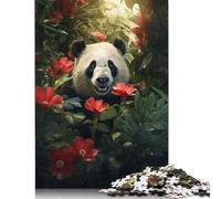 Puzzle de 1000 pièces mignon panda jungle pour adultes, puzzle en bois, jeu éducatif pour enfants, 1000 pièces (75 x 50 cm)