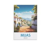 Puzzle de 1000 pièces, Mijas, Espagne. Jeu de Puzzle de 1000 pièces pour Adultes, Enfants et Adolescents, idéal pour Les Grandes familles. Dimensions : 52 x 38 cm.