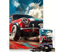 Puzzle de 1000 pièces Mini Cooper Rouge de Course, idéal pour Les Adolescents, Jeu de réflexion et d'assemblage en Groupe, Cadeau Classique (50x75cm)