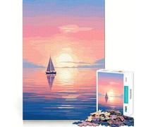 Puzzle de 1000 pièces Minimaliste sur Le thème de la mer en Pixel Art,Jeu d'assemblage Propre,Cadeau Intelligent et ludique pour se détendre et décorer pour Noël (38x26cm)