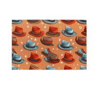 Puzzle de 1000 pièces Mjhkxlj Chapeau de rodéo américain ouest en bois de qualité pour adultes et enfants, puzzles amusants pour soulager le stress