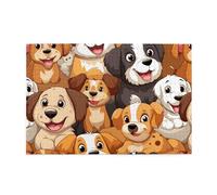 Puzzle de 1000 pièces Mjhkxlj Un groupe de chiots de dessin animé - Puzzle en bois de qualité pour adultes et enfants - Puzzles amusants pour soulager le stress