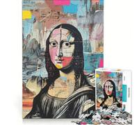 Puzzle de 1000 pièces Mona Lisa Style Basquiat Jeu Familial Assemblage de Motifs avec des pièces de Formes aléatoires Parfaitement emboîtables 38x26cm