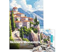 Puzzle de 1000 pièces Monastères des Météores Grèce Défi éducatif Jeu Familial Stimulant Convient aux Personnes de 14 Ans et Plus (50x75cm)