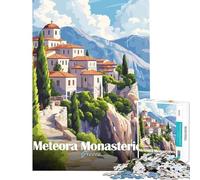 Puzzle de 1000 pièces Monastères des Météores Grèce Jeu Impossible Difficile et Stimulant mais Amusant et Humoristique à partir de 14 Ans (38x26cm)