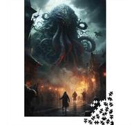 Puzzle De 1000 Pièces Monster Attacks Medieval Town Puzzles pour Adultes Activités Familiales Stimule Le Cerveau Idéal comme Cadeau pour Toute La Famille 38x26cm/1000pcs