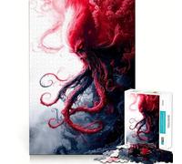 Puzzle de 1000 pièces Monstre à tentacules Rouges pour Adultes, Jeu de logique Fine, Loisirs, Bords Nets, Objet de Collection (38x52cm)