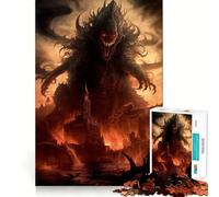 Puzzle de 1000 pièces Monstre aux Yeux Rouges pour Adolescents, Jeu de logique mentale, Silencieux et précis, idéal pour Les vœux du Père Noël (50x75cm)