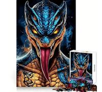 Puzzle de 1000 pièces Monstre Serpent Bleu pour Adolescents Stimulation intellectuelle, Divertissement et évasion Bords précis Cadeau d'anniversaire (50x75cm)