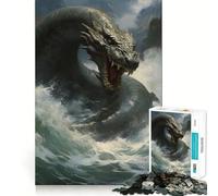 Puzzle de 1000 pièces Monstre Serpent de Mer pour Adolescents Jeu de Réflexion et de Calme Qualité supérieure Cadeau de Noël (38x26cm)