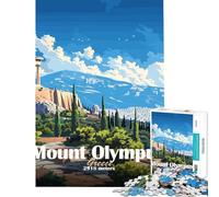 Puzzle de 1000 pièces Mont Olympe Grèce Activités Amusantes à la Maison Défi Difficile Jouets Anti-Stress pour Les 14 Ans et Plus (38x52cm)