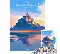 Puzzle de 1000 pièces Mont Saint-Michel Glow Jeu Familial Stimulant l'intelligence et la mémoire (Taille 38x26cm)