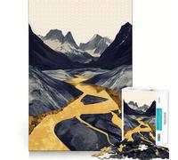 Puzzle de 1000 pièces Montagne et Nature avec décor doré idéal pour Adultes et Adolescents pour stimuler Votre Cerveau Vous Offrir Un Moment de détente et de Plaisir et Faire Un Cadeau mémorable