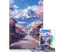 Puzzle de 1000 pièces Montagne Fuji Pastel pour Adultes Détente et Stimulation cérébrale Finitions impeccables Cadeau raffiné (38x26cm)