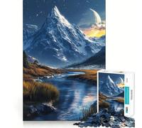 Puzzle de 1000 pièces Montagne, Pic et Rivière Cadeau pour Adultes Jeu de réflexion Jouet pour Partager des Moments de complicité Découpe soignée Surprise d'anniversaire (38x52cm)