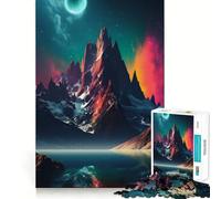 Puzzle de 1000 pièces Montagnes au Bord du lac pour Adultes et Adolescents, Jeu de logique, détente, découpe de précision, (38x26cm)