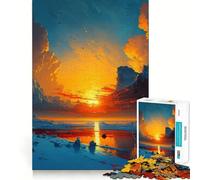 Puzzle de 1000 pièces Montagnes au Bord du lac pour Adultes et Adolescents Jeu de réflexion Anti-Stress (50x75cm)