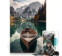 Puzzle de 1000 pièces Montagnes au Bord d'un lac, idéal pour Les Adolescents Jeu de logique Solide, Amusant à Partager, Bords Nets, Joli Cadeau (50x75cm)
