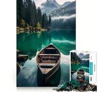 Puzzle de 1000 pièces Montagnes au Bord d'un lac, idéal pour Les Adolescents Jeu de réflexion et de Loisirs Cadeau de qualité supérieure (50x75cm)