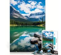 Puzzle de 1000 pièces Montagnes au Bord d'un lac, idéal pour Les Adolescents Un Cadeau touchant, Un Jeu d'enfant pour développer sa mémoire et se détendre (50x75cm)