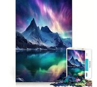 Puzzle de 1000 pièces Montagnes des Aurores Boréales pour Adolescents, Jeu intellectuel, Joie familiale, découpe de qualité, Cadeau élégant (38x52cm)