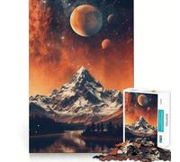 Puzzle de 1000 pièces Montagnes et Planètes pour Adultes Jeu de réflexion et de Concentration Jeu Silencieux et Amusant Bords serrés Cadeau de Noël (50x75cm)