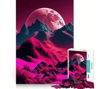 Puzzle de 1000 pièces Montagnes Lune Espace pour Adultes et Adolescents Jeu de réflexion Anti-Stress Cadeau attentionné (50x75cm)