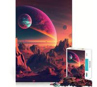 Puzzle de 1000 pièces Montagnes, Lune et Espace pour Adolescents Jeu intellectuel, Moments de Partage, découpe de qualité, Cadeau mémorable (50x75cm)
