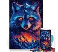 Puzzle de 1000 pièces Montagnes, Raton Laveur et feu pour Adolescents Un pour développer sa mémoire, se détendre et s’Amuser (50x75cm)
